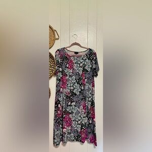 J. Jill Wearever Midi Floral Dress Large Sheath Purple Black
Bloomcore